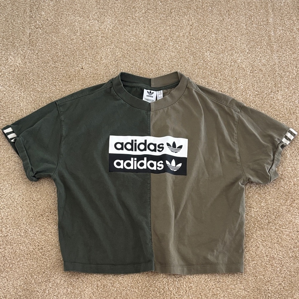 Adidas  Two-Tone T-Shirt - Green and Brown